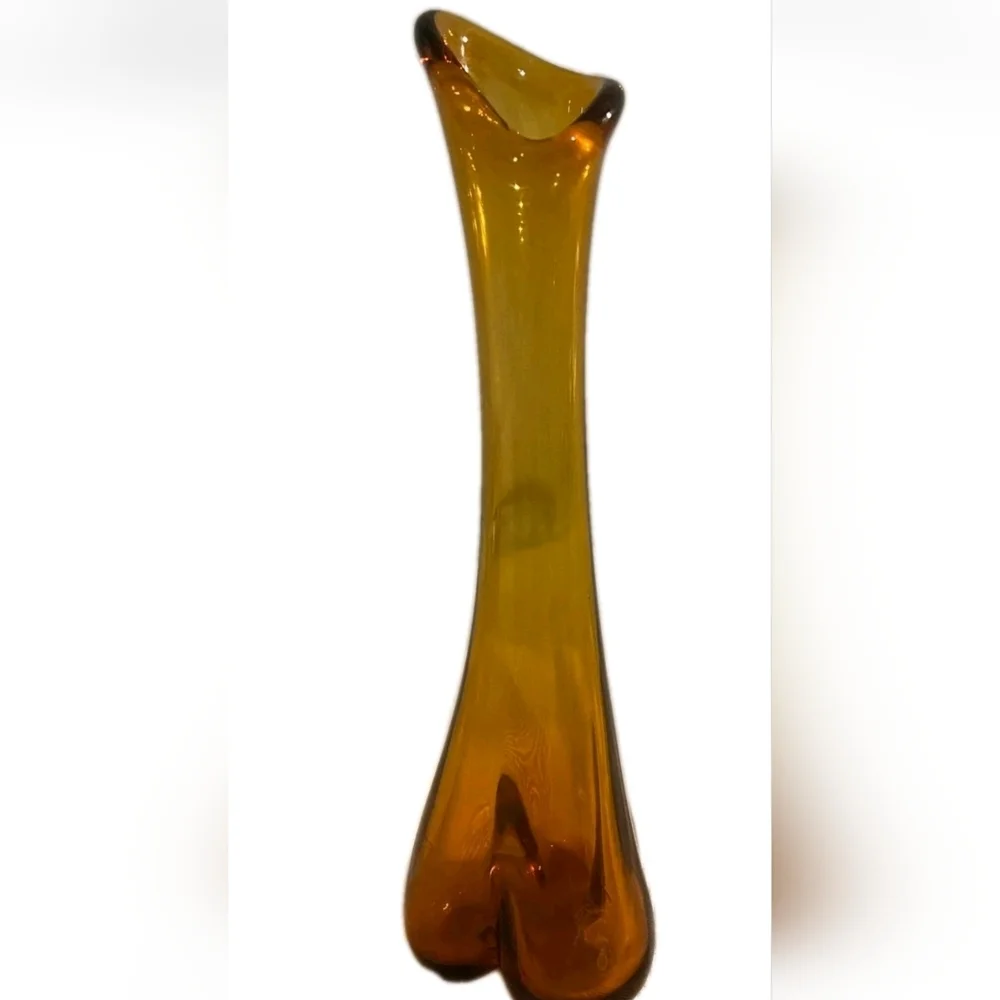Viking Glass Bud Vase Orange MCM Mid Century Retro Modern Vintage